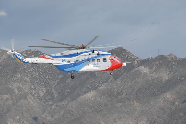 2010年9月16日AC313在青藏高原进行飞行测试